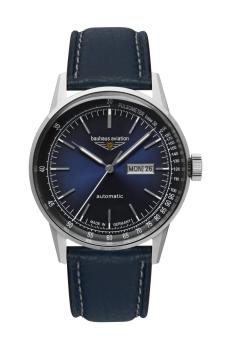 Bauhaus Aviation Herrenuhr Automatik mit Wochentagsanzeige und Lederarmband